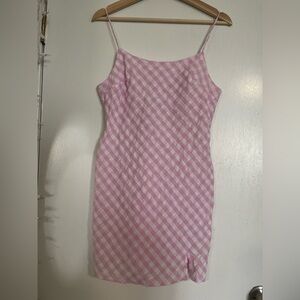 ASOS Pink Gingham Mini Slip Dress